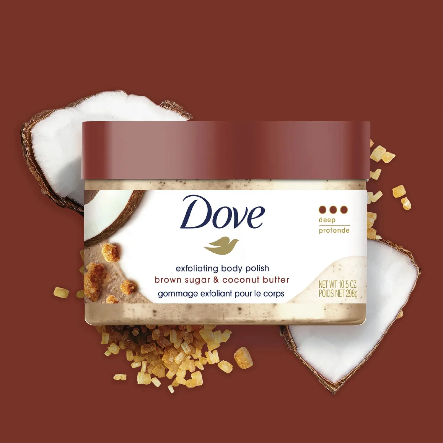 Tẩy Tế Bào Chết Body Dove Chiết Xuất Đường Nâu & Bơ Dừa 298g