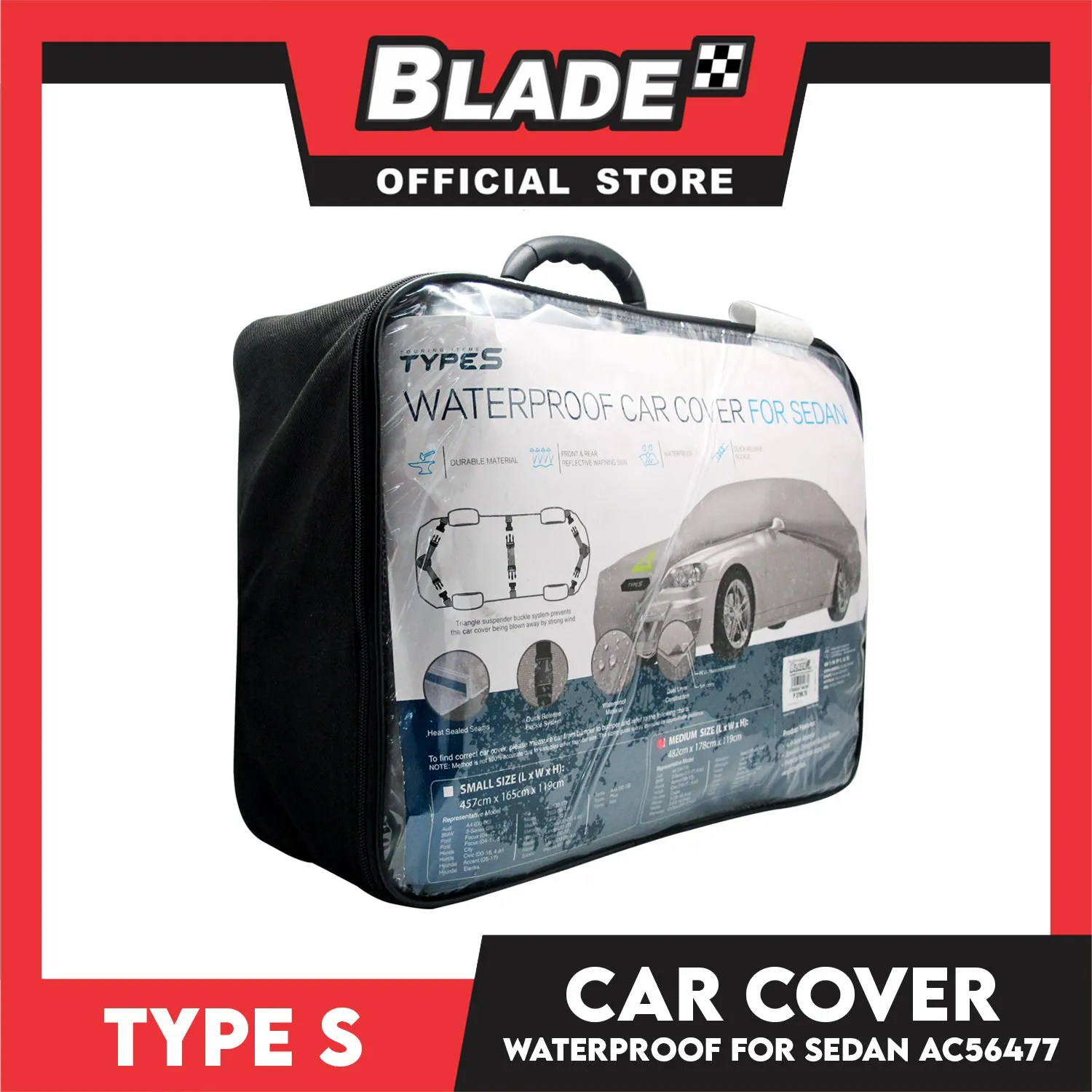 Type S Waterproof Car Cover For Sedan (Medium)