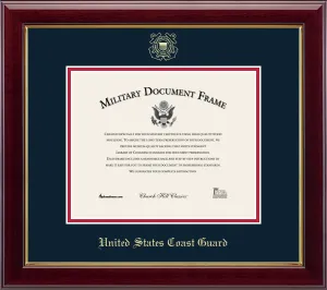 U.S. Coast Guard Gold Embossed Certificate Frame (Horizontal)*