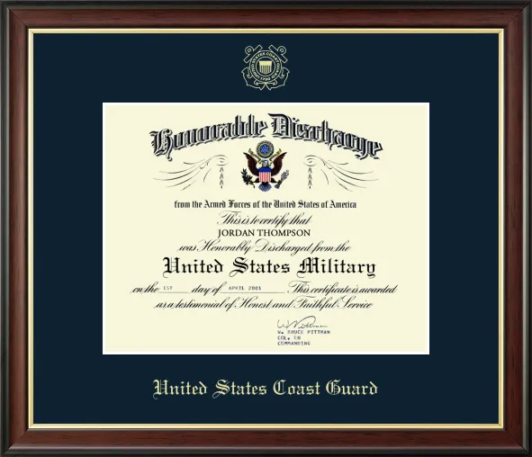 U.S. Coast Guard Honorable Discharge Certificate Frame (11x8.5)*