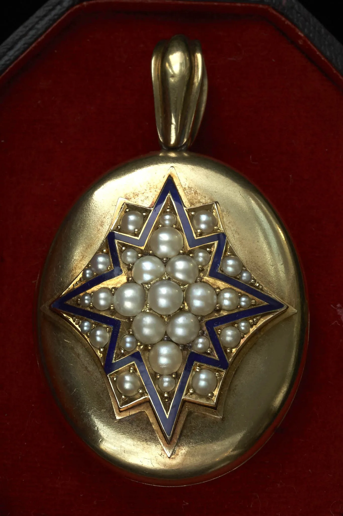Victorian Pearl and Enamel Locket