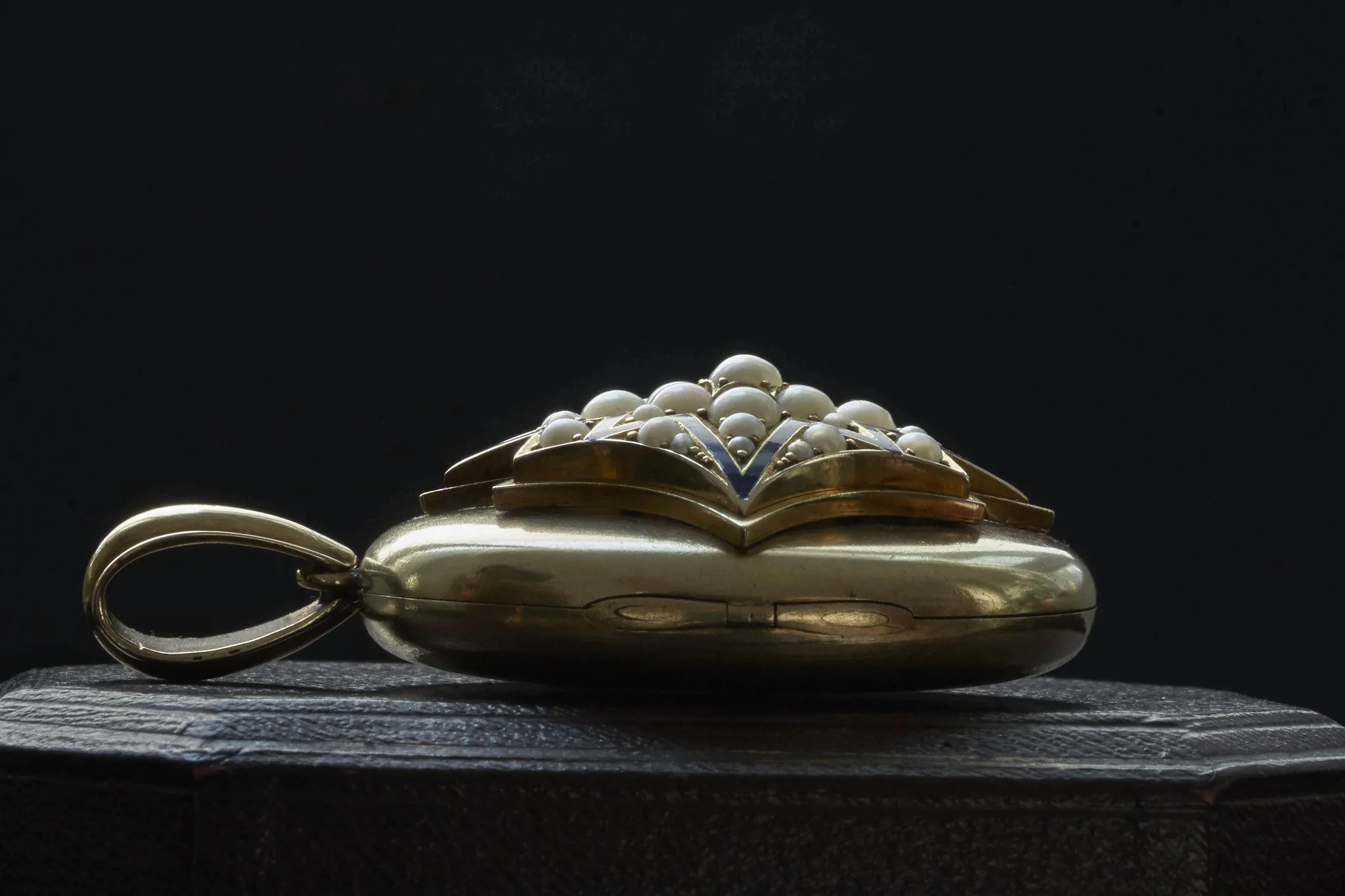 Victorian Pearl and Enamel Locket