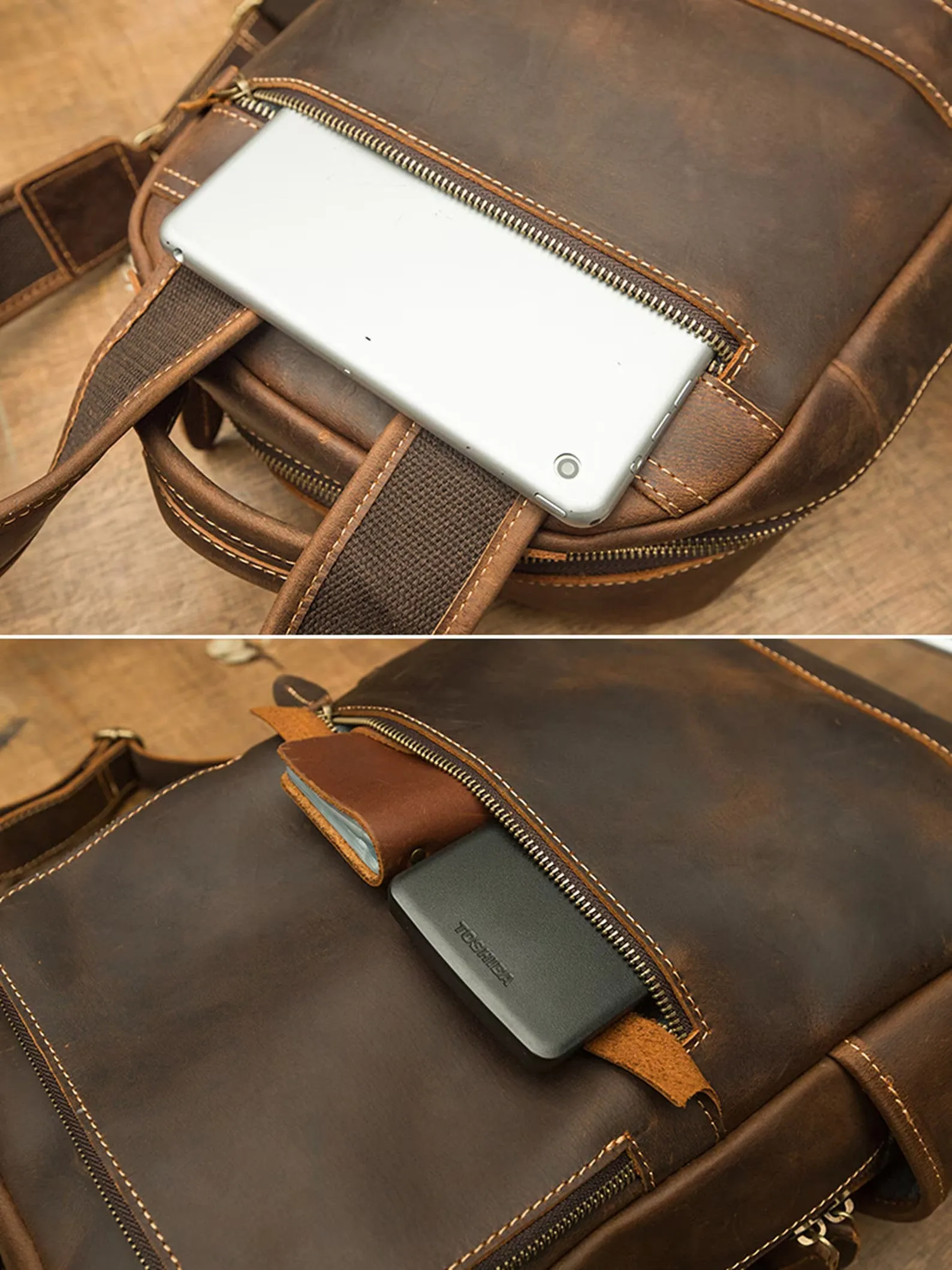 Vintage Leather Backpack, Rucksack