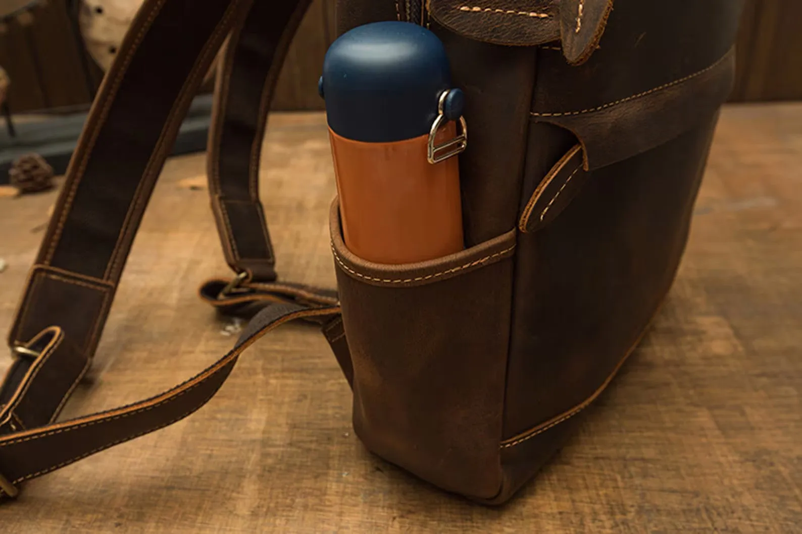 Vintage Leather Backpack, Rucksack