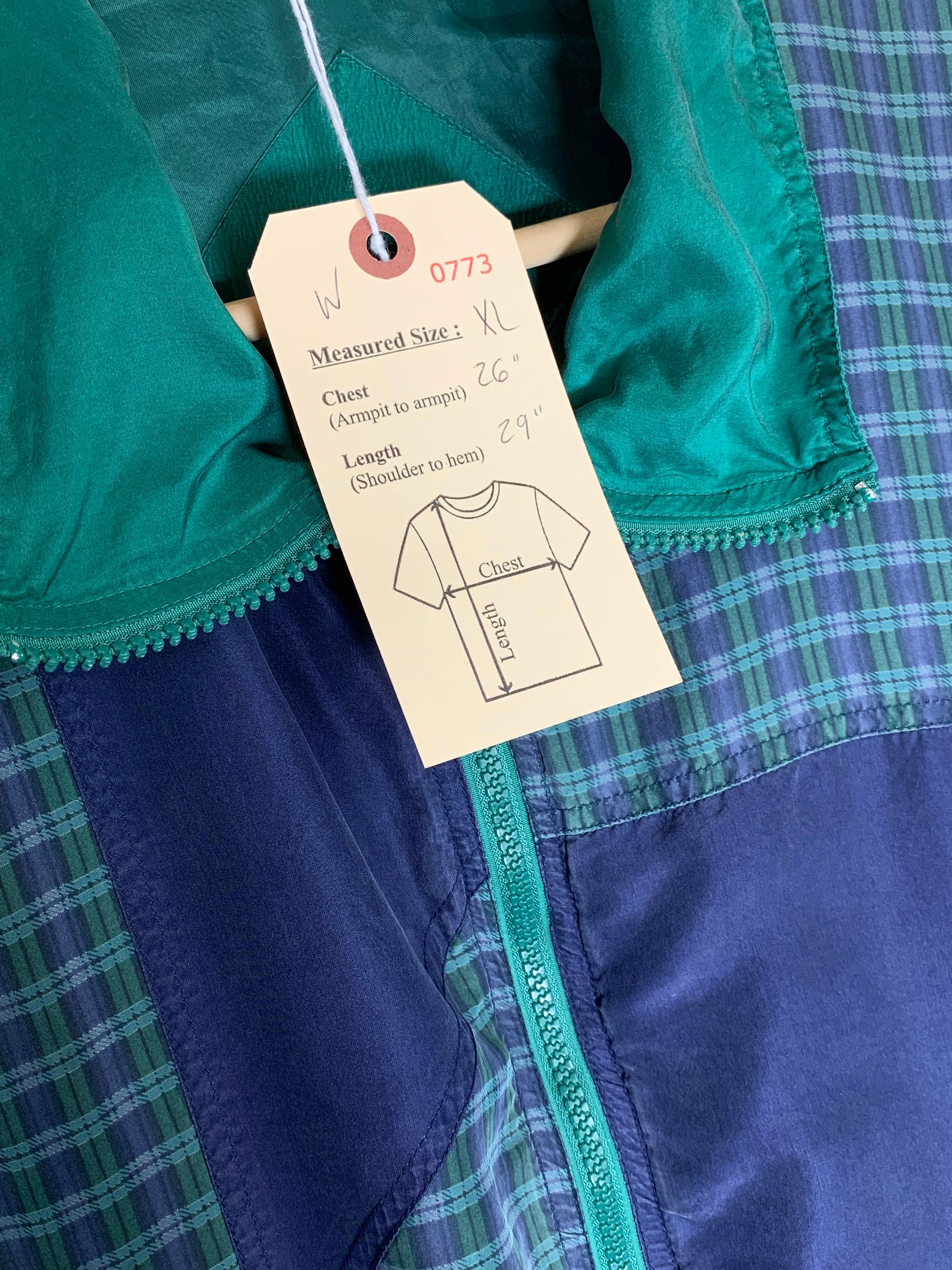 VTG Colorblock Plaid Windbreaker (XL)