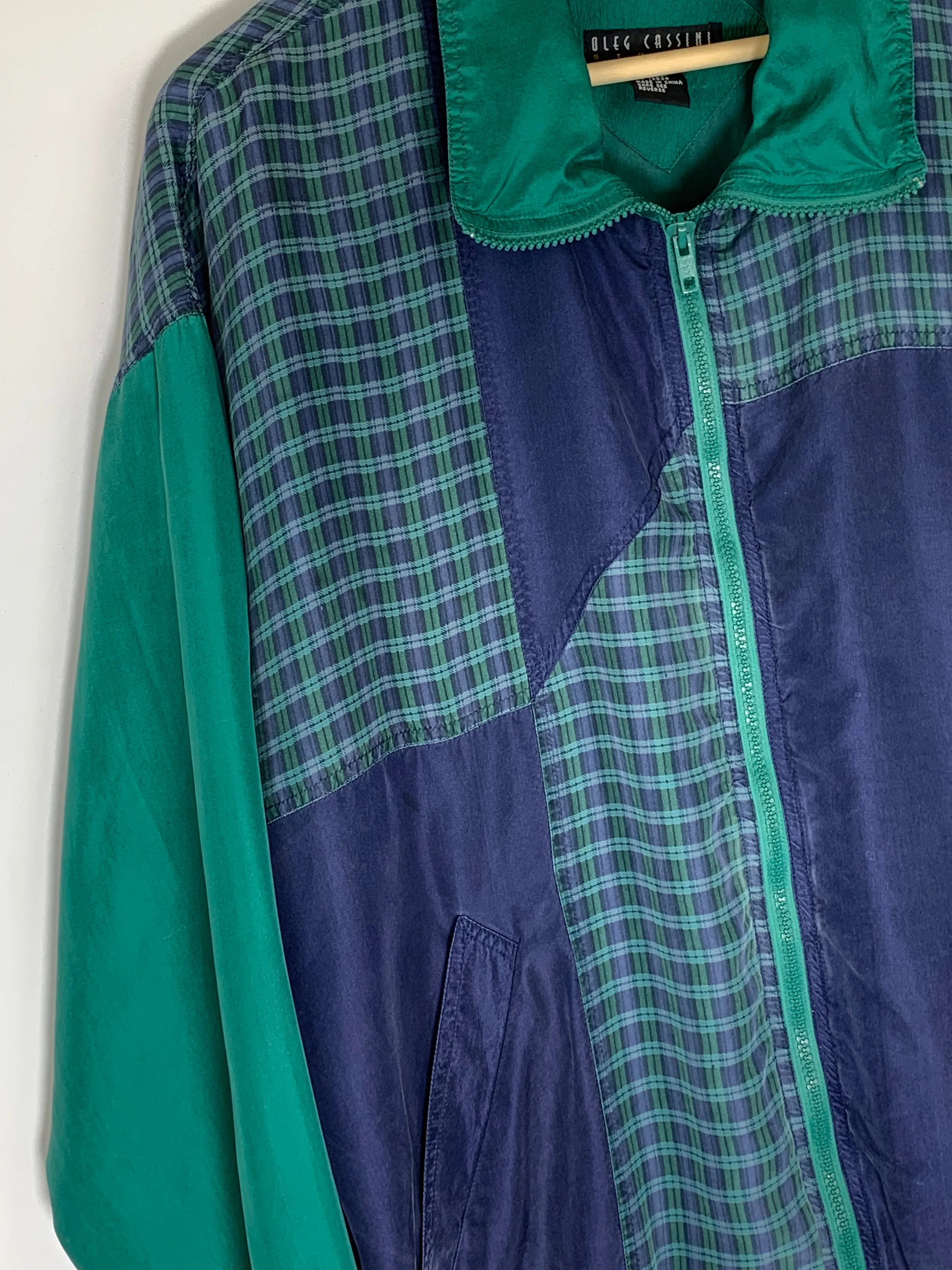 VTG Colorblock Plaid Windbreaker (XL)