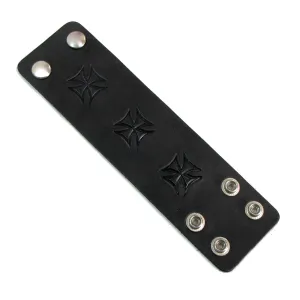 Wide Wristband- Embossed Iron Cross