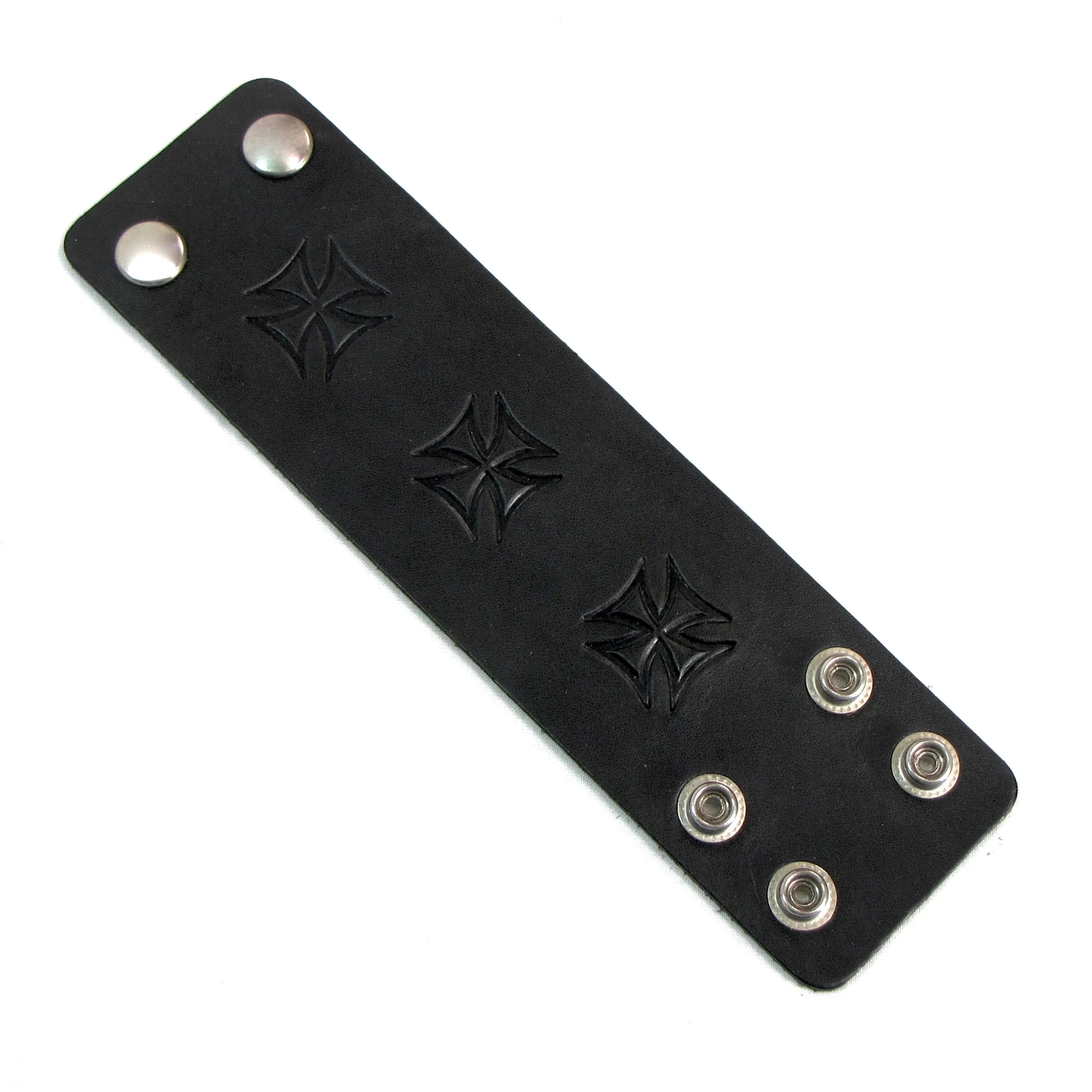 Wide Wristband- Embossed Iron Cross