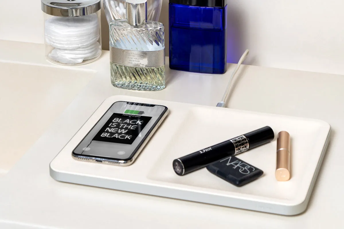 Wireless Charging Tray in Bone