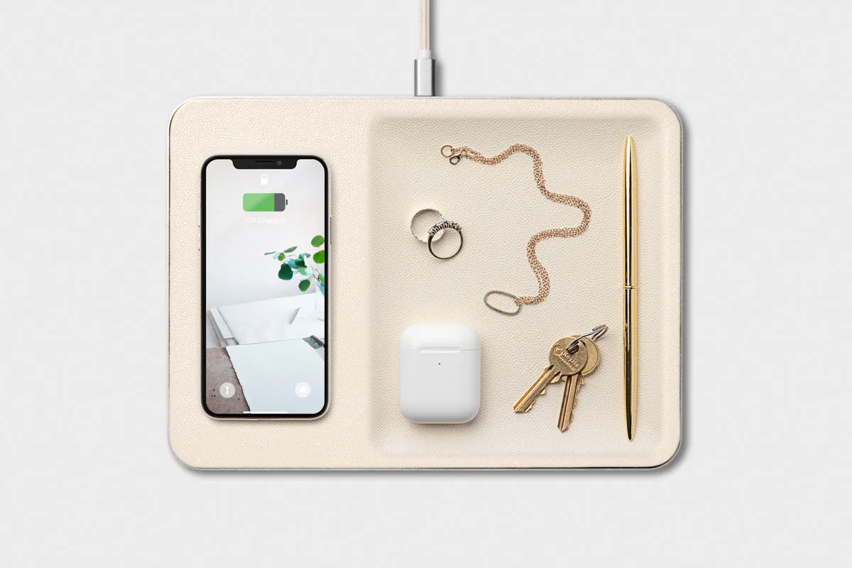Wireless Charging Tray in Bone