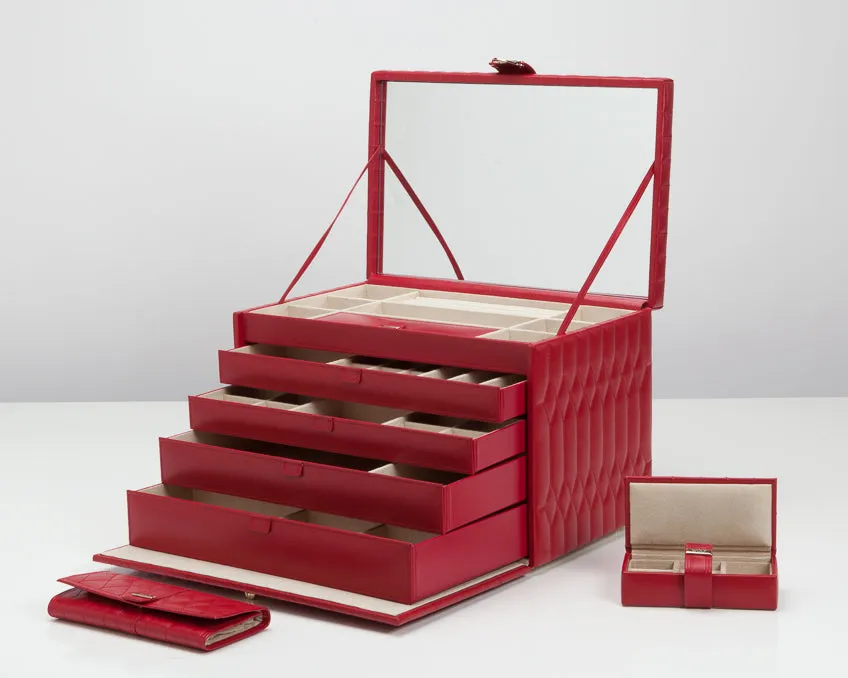 WOLF Caroline Extra Large Jewelry Case - Red