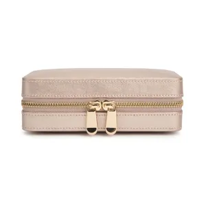 WOLF Leather Jewelry Zip Case in Rose Gold