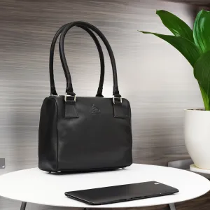 Women Black Medium-Size Leather Bag Style Code 3002Black