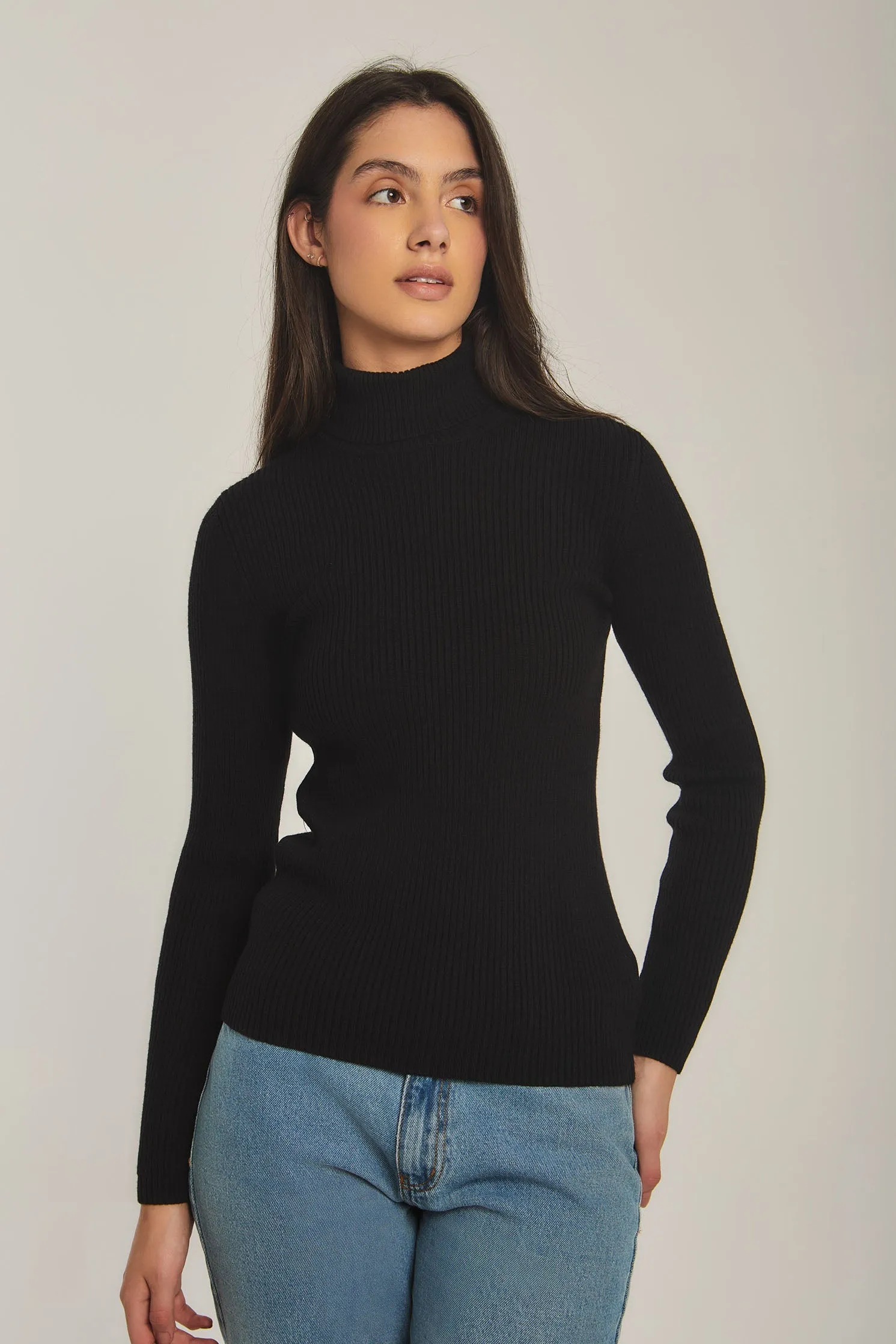 Women Sweat Shirt Crew Neck Regular Black