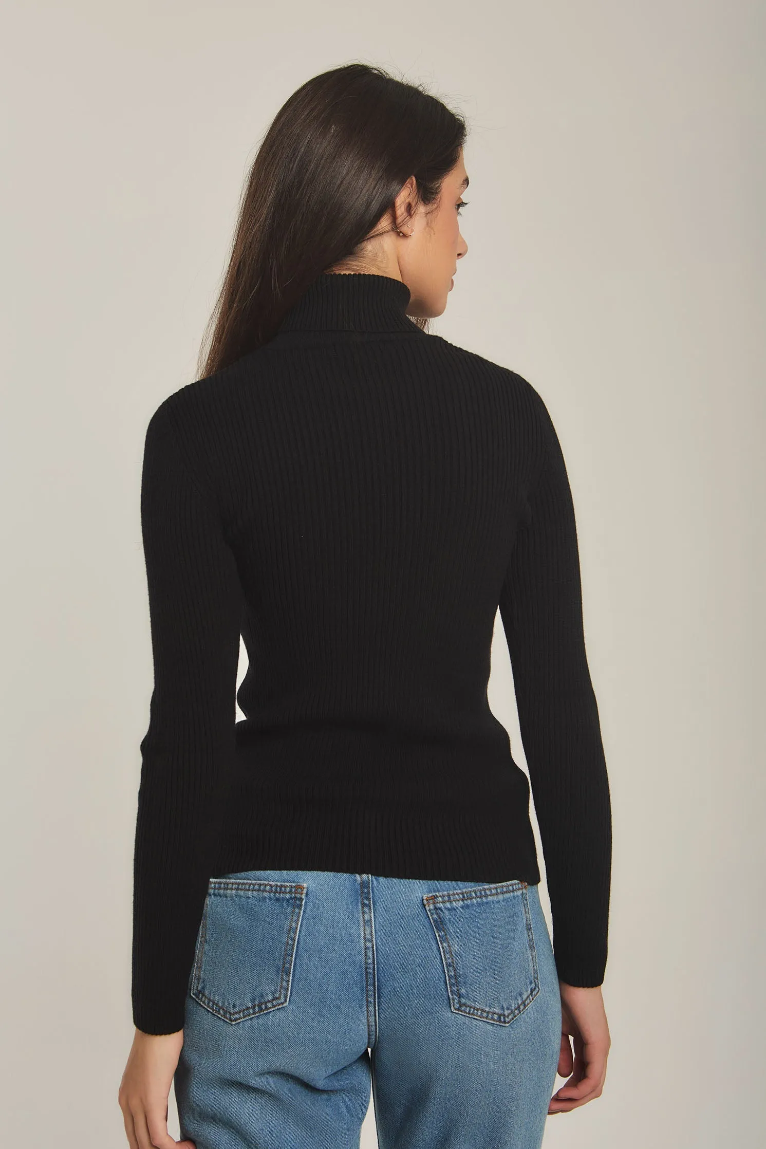 Women Sweat Shirt Crew Neck Regular Black