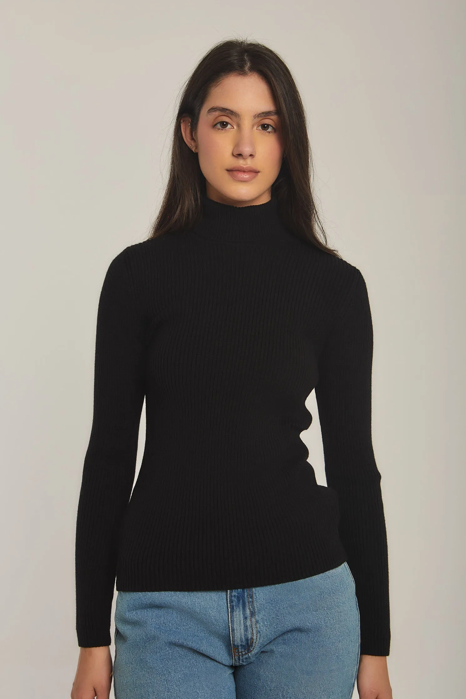 Women Sweat Shirt Crew Neck Regular Black