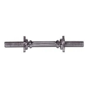 York Barbell | 14" Solid Steel Spin Lock Dumbbell Handle With Collars