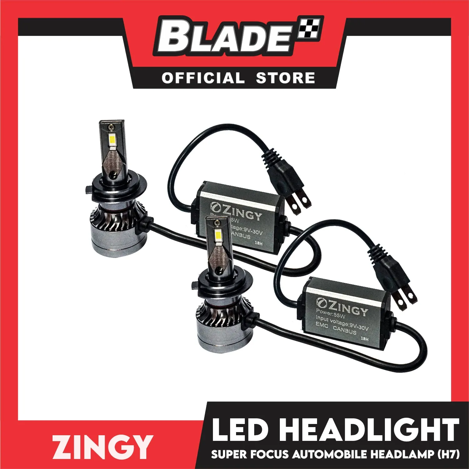 Zingy Car Headlight Intelligent Super Focus Auto Head Lamp, Turbo Led V16  H7 6000K
